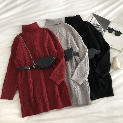 Γυναικείο ρετρό στυλ πουλόβερ με μακριά μανίκια