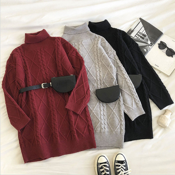 Γυναικείο ρετρό στυλ πουλόβερ με μακριά μανίκια