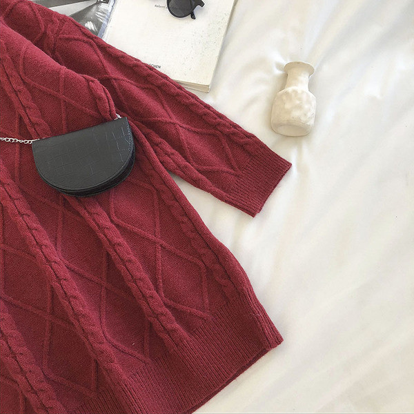 Γυναικείο ρετρό στυλ πουλόβερ με μακριά μανίκια