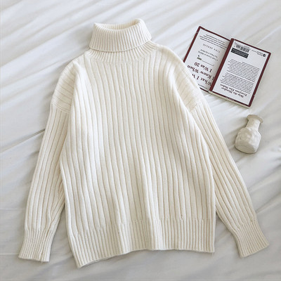 Casual γυναικείο πουλόβερ με γιακά και μακριά μανίκια