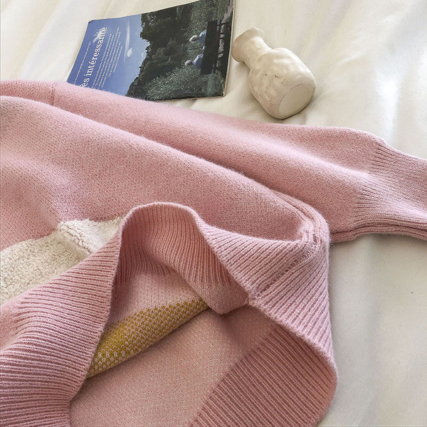 Casual γυναικείο πουλόβερ με κέντημα και στρογγυλή λαιμόκοψη