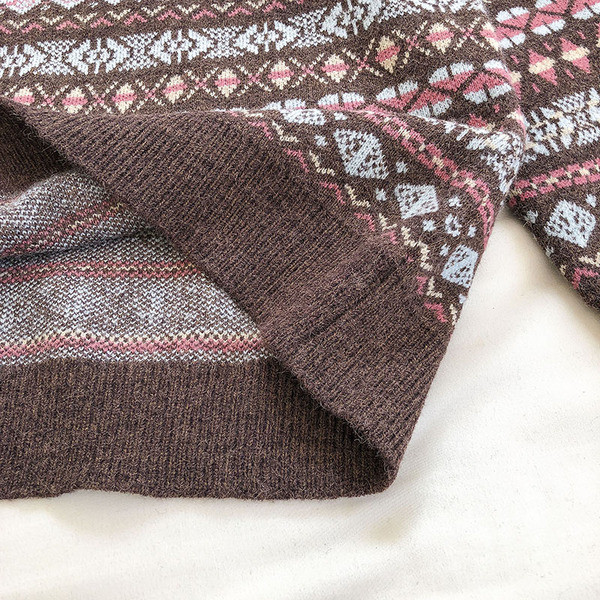 Γυναικείο ρετρό στυλ πουλόβερ με στρογγυλή λαιμόκοψη