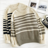 Γυναικείο ρετρό στυλ πουλόβερ με στρογγυλή λαιμόκοψη