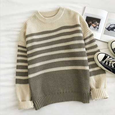 Γυναικείο ρετρό στυλ πουλόβερ με στρογγυλή λαιμόκοψη