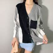 Naiste nööpide ja esitaskuga kardigan