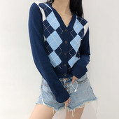 Γυναικεία ζακέτα καρό - κλασικό μοντέλο