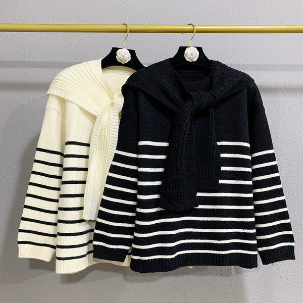 Naiste talvine triibuline kampsun