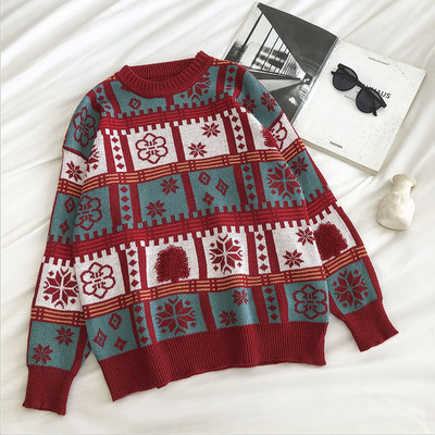 Casual γυναικείο πουλόβερ με οβάλ λαιμόκοψη και μακριά μανίκια