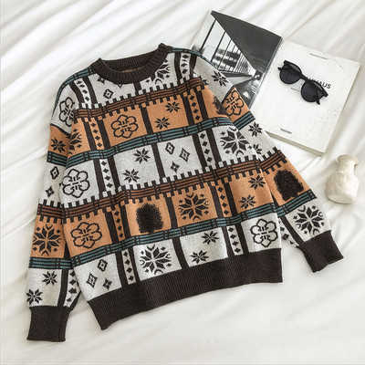 Casual γυναικείο πουλόβερ με οβάλ λαιμόκοψη και μακριά μανίκια