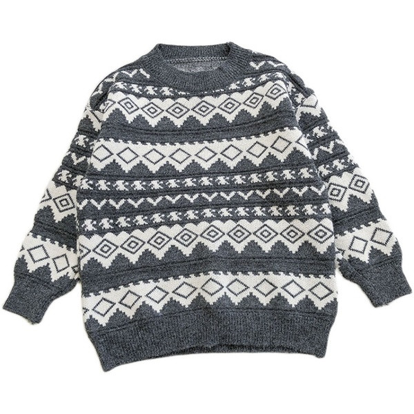 Naiste retrostiilis ovaalse kaelusega kampsun