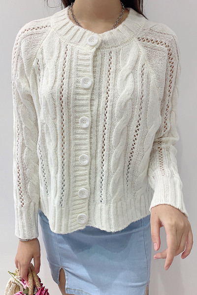 Ženski pleteni prsluk sa gumbima u više boja