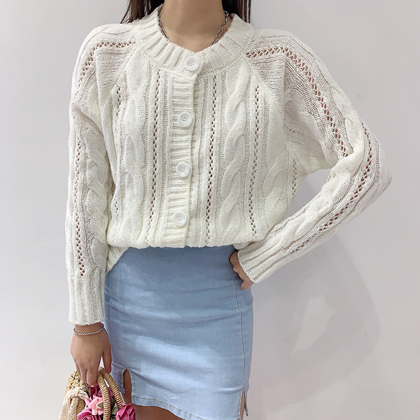 Ženski pleteni prsluk sa gumbima u više boja