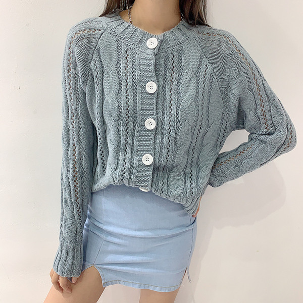 Ženski pleteni prsluk sa gumbima u više boja