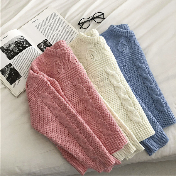 Γυναικείο πουλόβερ ρετρό στυλ με οβάλ ντεκολτέ και μακριά μανίκια