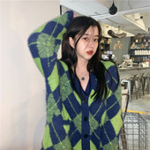 Μοντέρνα γυναικεία μακρύ ζακέτα με ντεκολτέ