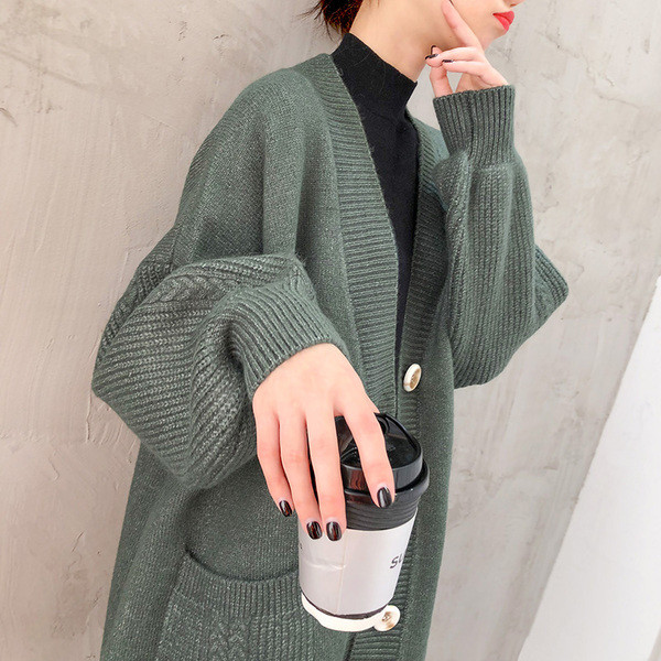 Praegune naiste pikk kardigan lai mudel