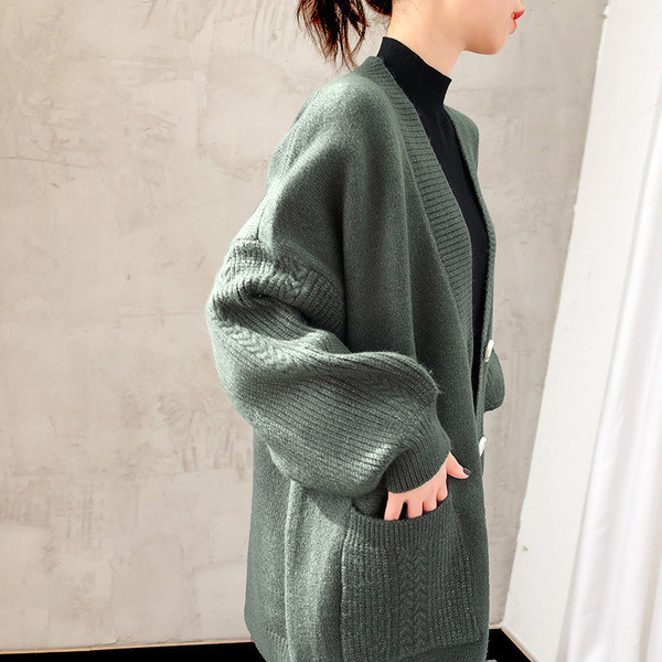 Praegune naiste pikk kardigan lai mudel