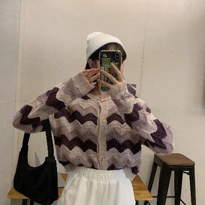 Vabaaja naiste lühike ovaalse kaelusega kardigan