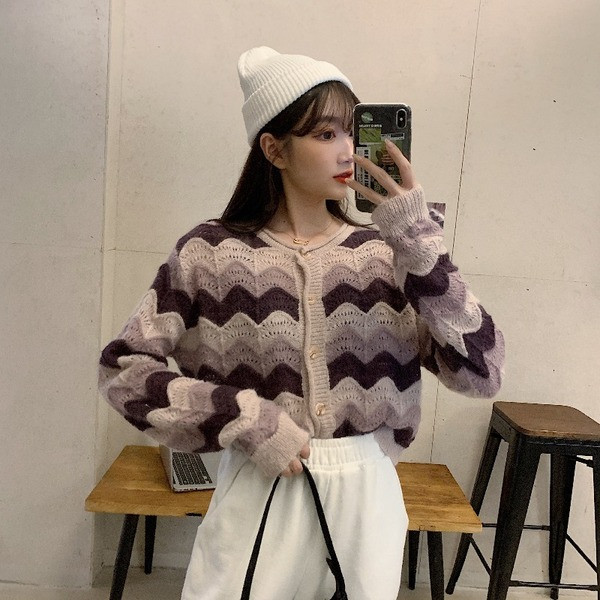 Vabaaja naiste lühike ovaalse kaelusega kardigan