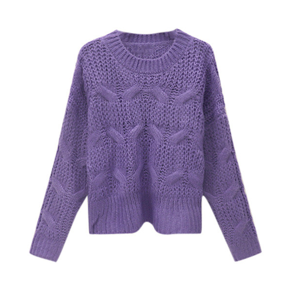 Μοντέρνο γυναικείο πουλόβερ με οβάλ ντεκολτέ