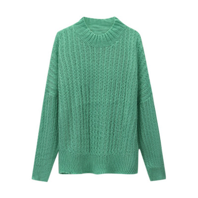 Κομψό γυναικείο μακρύ φαρδύ πουλόβερ