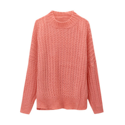 Κομψό γυναικείο μακρύ φαρδύ πουλόβερ