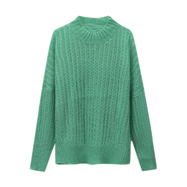 Κομψό γυναικείο μακρύ φαρδύ πουλόβερ