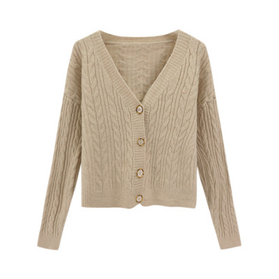 Γυναικεία  μοντέρνα ζακέτα με  λαιμόκοψη  και κουμπιά