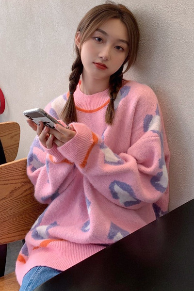 Γυναικείοκαθημερινό πουλόβερ φαρδύ μοντέλο