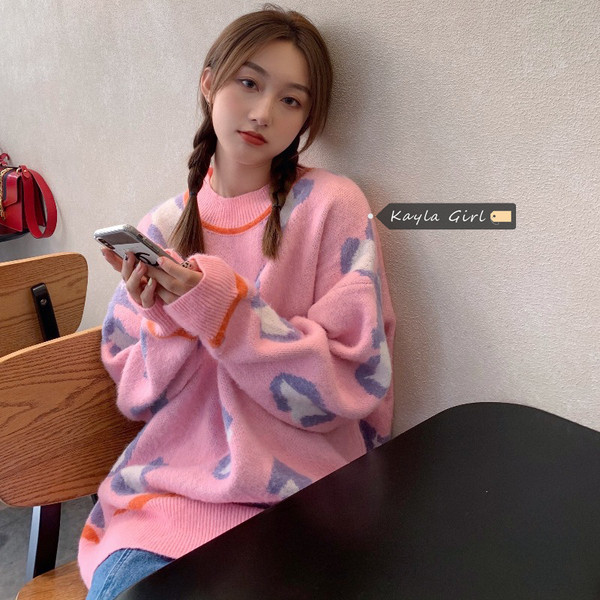 Γυναικείοκαθημερινό πουλόβερ φαρδύ μοντέλο