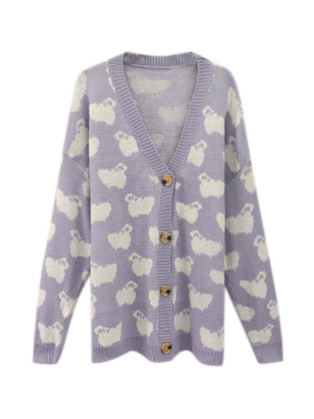 Naiste vabaaja pikk spitsikaelusega kardigan