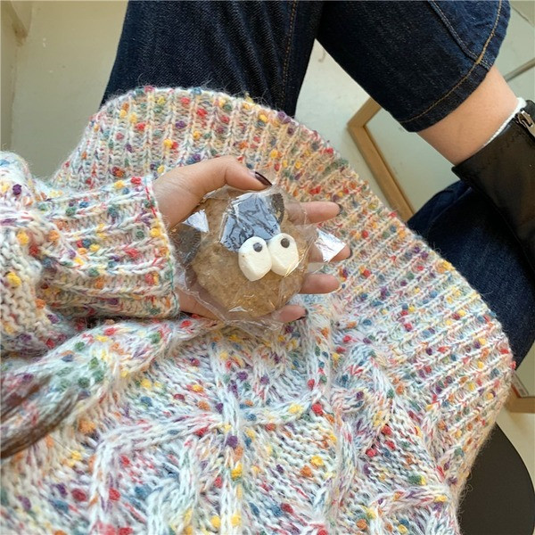 Γυναικείο, μακρύ πουλόβερ με οβάλ ντεκολτέ