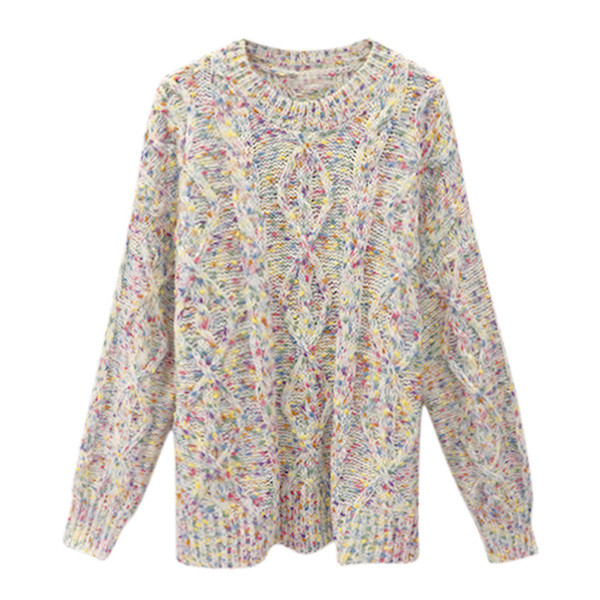 Γυναικείο, μακρύ πουλόβερ με οβάλ ντεκολτέ