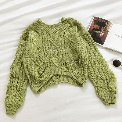 Spitsikaelusega vabaaja naiste kampsun