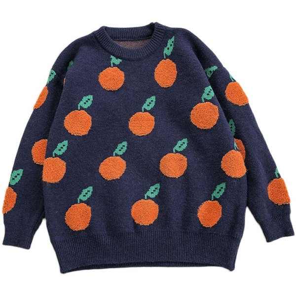 Ležeran ženski džemper s okruglim izrezom i dugim rukavima