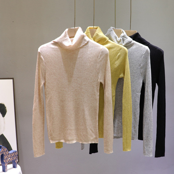 Γυναικεία πλεκτή μπλούζα με ψηλό γιακά