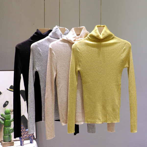 Γυναικεία πλεκτή μπλούζα με ψηλό γιακά