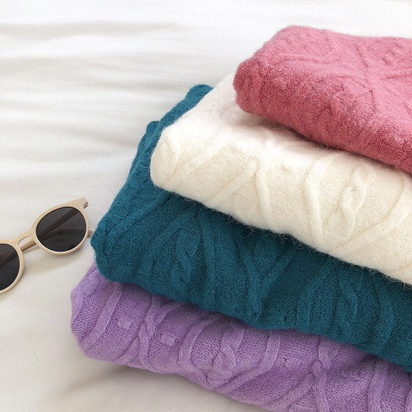 Γυναικείο πουλόβερ φαρδύ μοντέλο με μακριά μανίκια