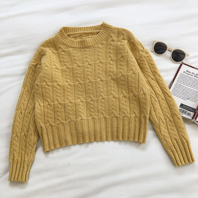 Praegune ümara kaelusega ja pikkade varrukatega naiste kampsun