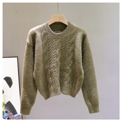 Moodne, talveks sobiv ümara kaelusega naiste kampsun