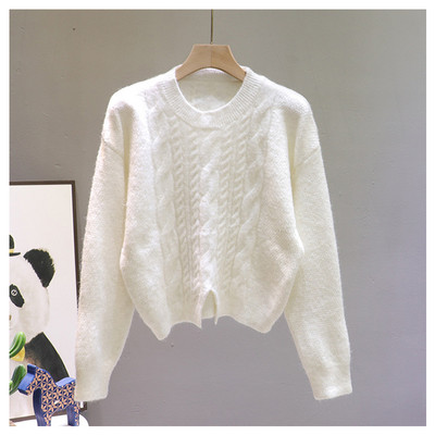 Moodne, talveks sobiv ümara kaelusega naiste kampsun