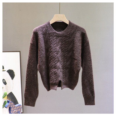 Moodne, talveks sobiv ümara kaelusega naiste kampsun