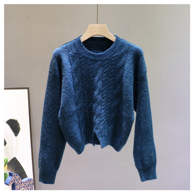 Moodne, talveks sobiv ümara kaelusega naiste kampsun