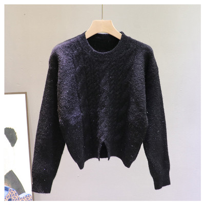 Moodne, talveks sobiv ümara kaelusega naiste kampsun