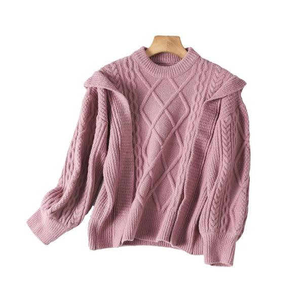 Naiste vabaaja kampsun ovaalse kaelusega