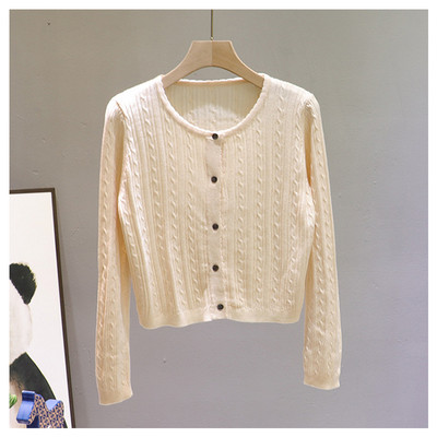 Νέο μοντέλο γυναικεία ζακέτα με κουμπιά και οβάλ ντεκολτέ