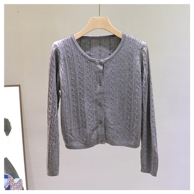 Νέο μοντέλο γυναικεία ζακέτα με κουμπιά και οβάλ ντεκολτέ