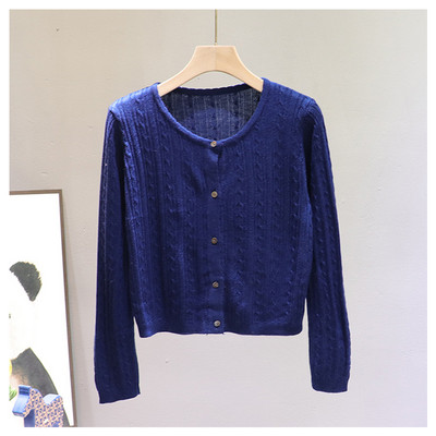 Νέο μοντέλο γυναικεία ζακέτα με κουμπιά και οβάλ ντεκολτέ