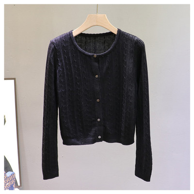 Νέο μοντέλο γυναικεία ζακέτα με κουμπιά και οβάλ ντεκολτέ