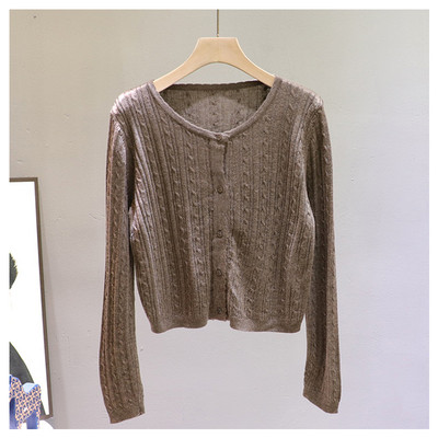 Νέο μοντέλο γυναικεία ζακέτα με κουμπιά και οβάλ ντεκολτέ